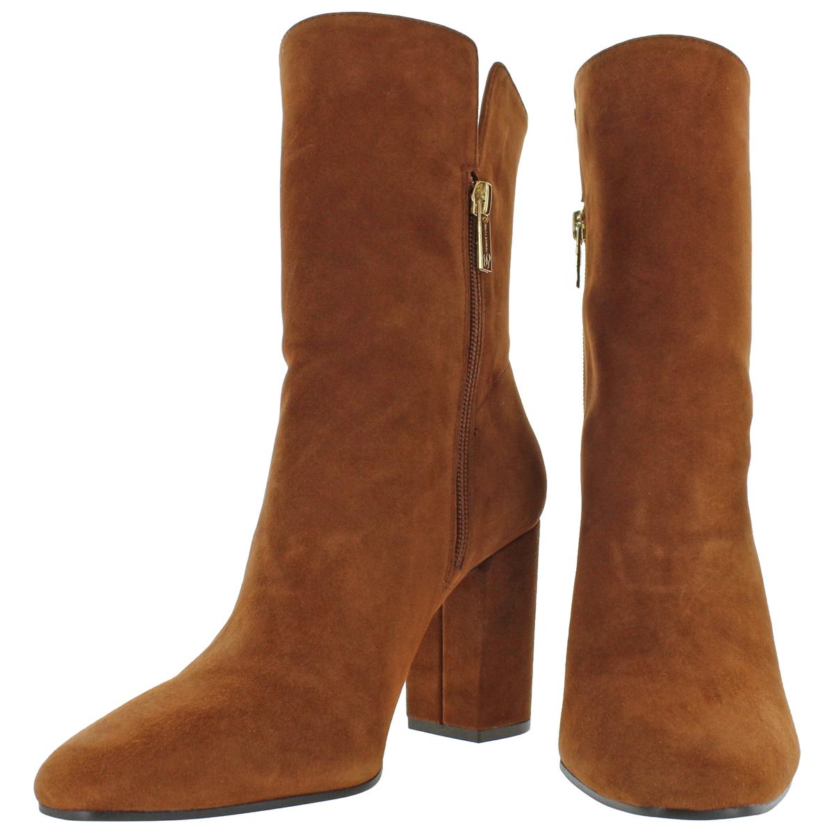 mid calf block heel booties