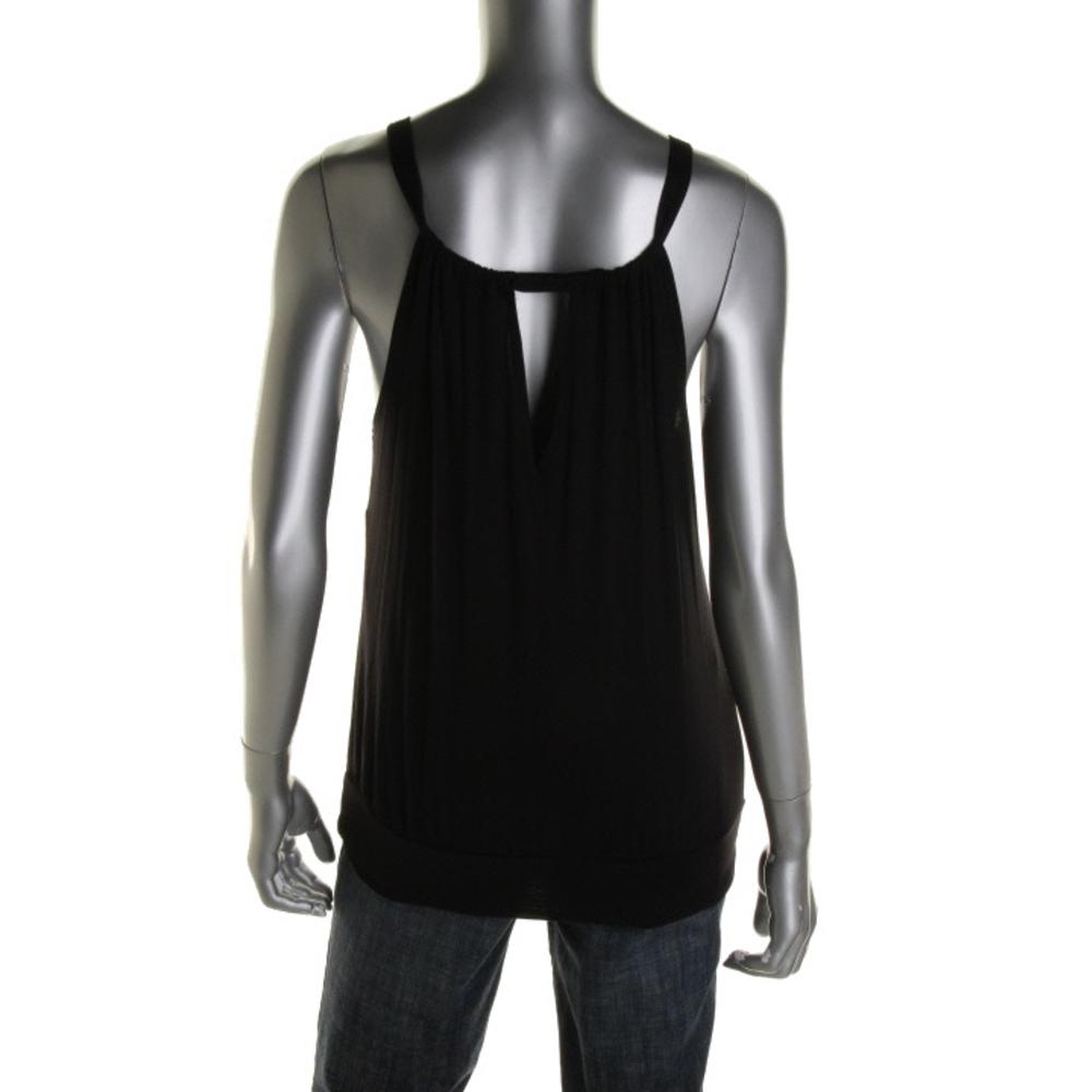 STOOSH NEW Black Jersey Banded Bottom Keyhole Tank Top Shirt Juniors XL ...