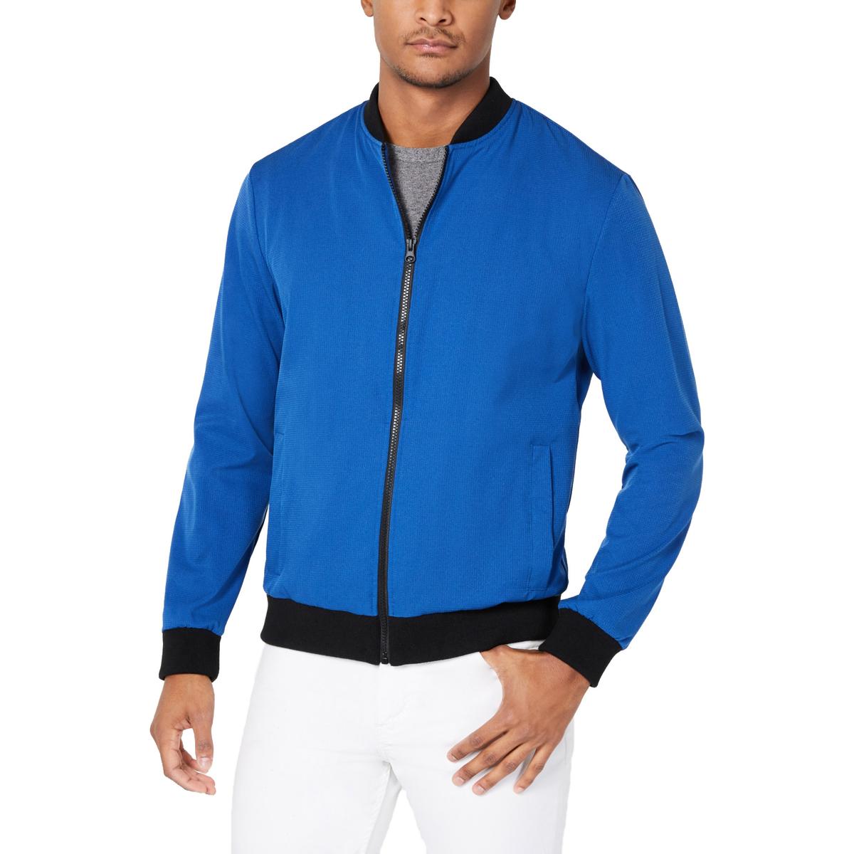 Kenneth Cole New York Mens Blue Spring Bomber Jacket Outerwear L BHFO ...