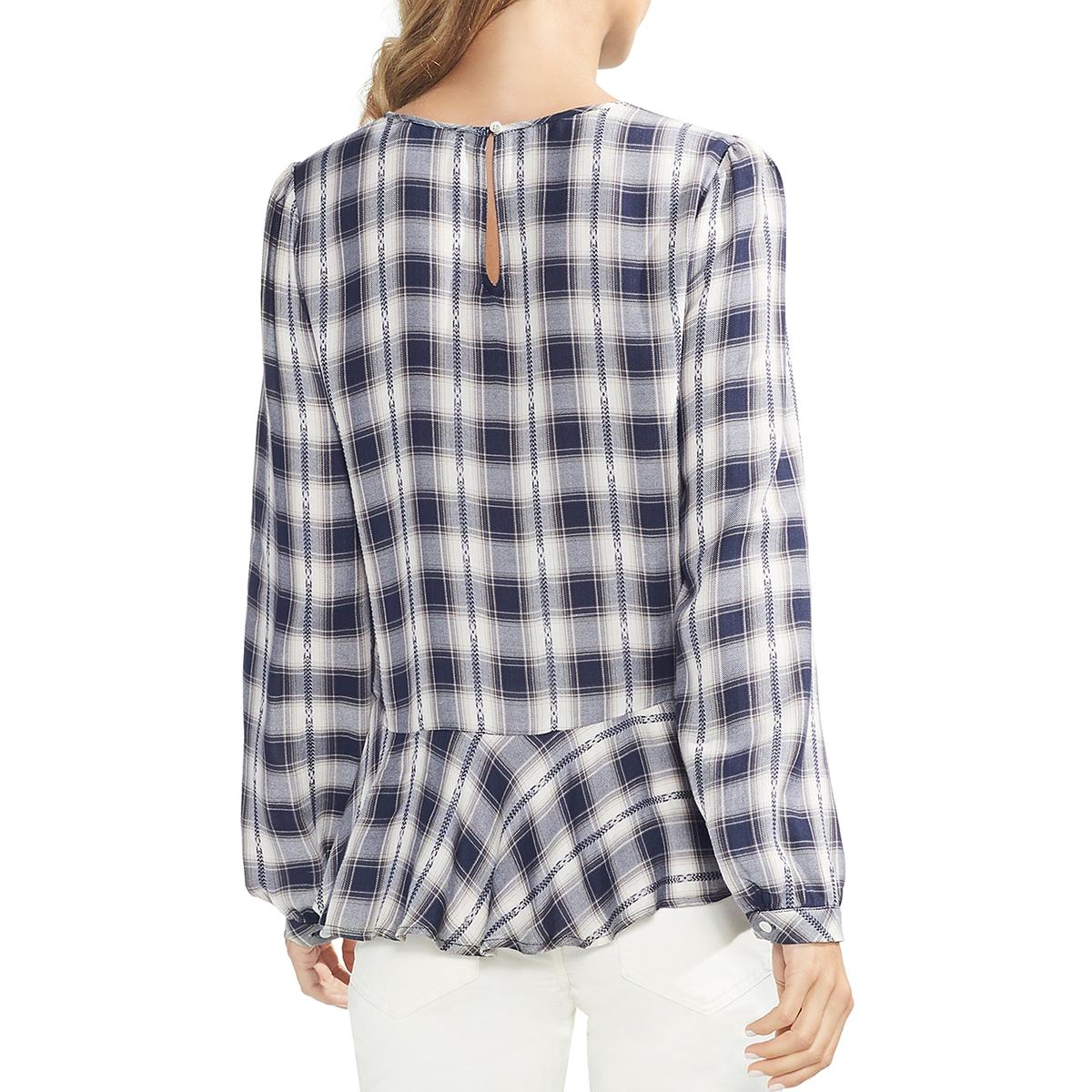 vince camuto plaid top