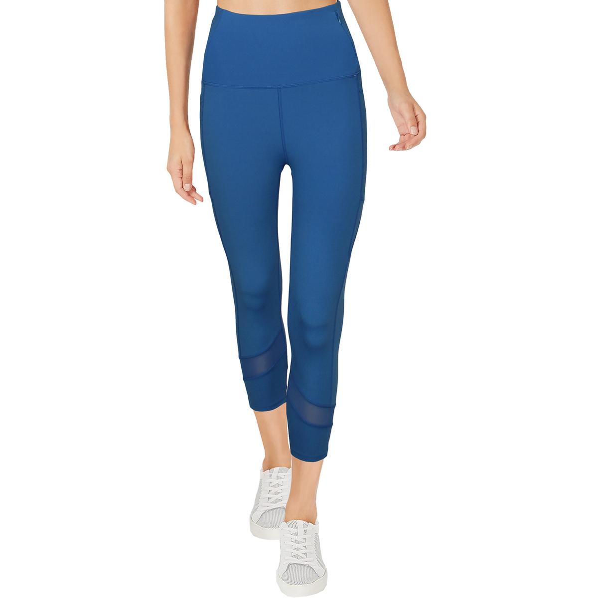 Nicole Miller Sport Womens Blue Workout Capri Pants Athletic XL BHFO 9898