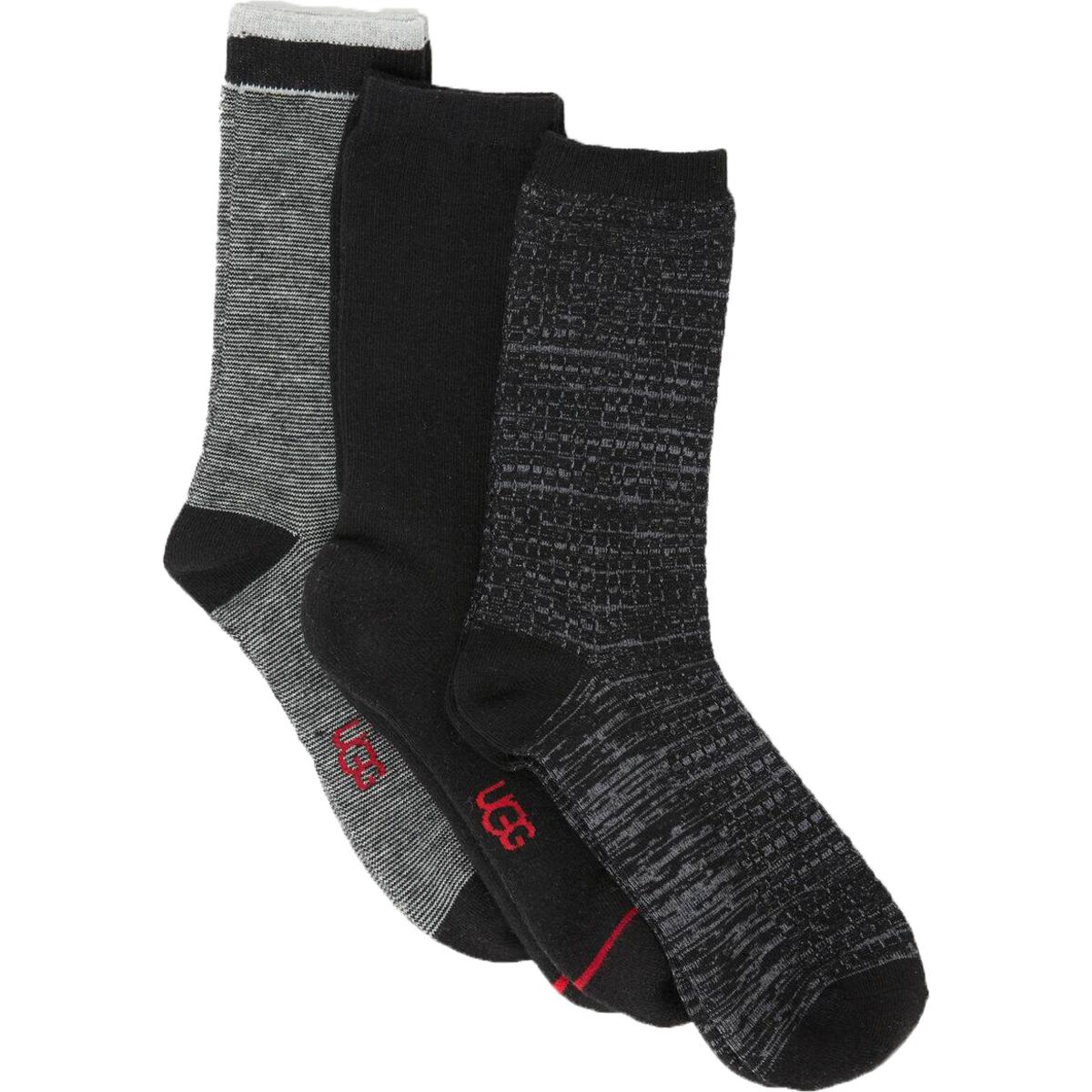Ugg Mens Otto Black 3 Pack Striped Set Crew Socks 10-13 BHFO 5988 | eBay