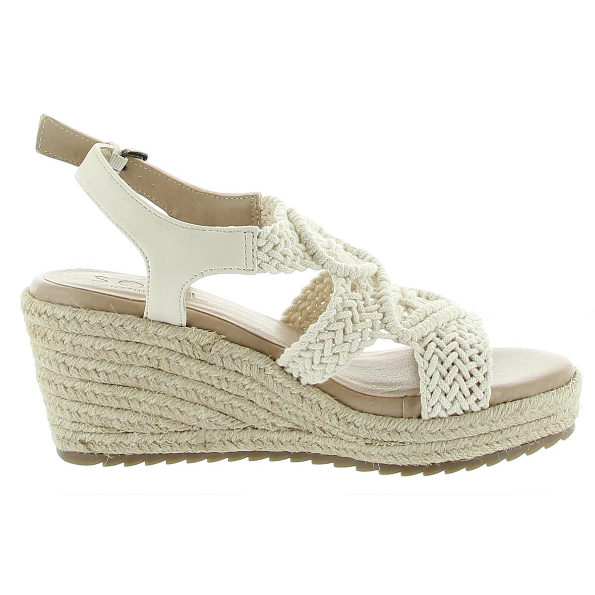 SOUL Naturalizer Womens Oasis Macrame Espadrille Wedge Sandals Shoes ...