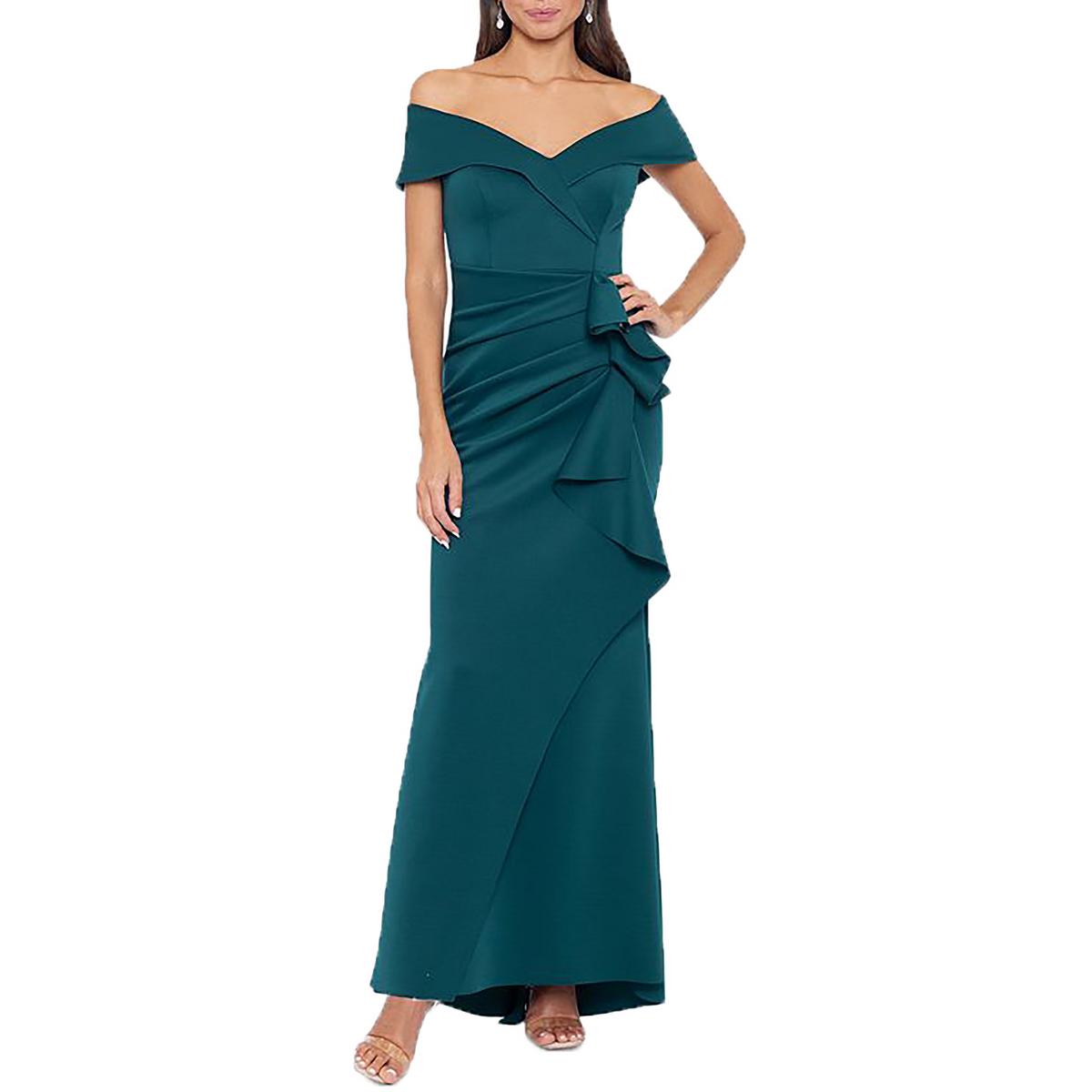 Женское длинное вечернее платье Xscape с открытыми плечами Petites BHFO 4953