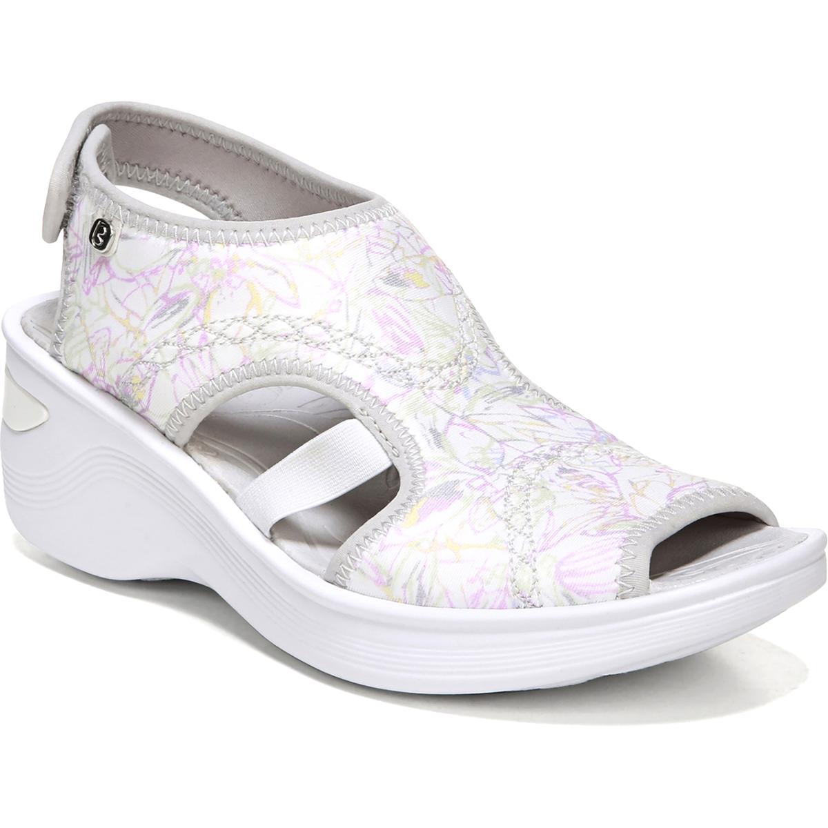 Bzees Womens Dream White Woven Slides Wedges Sandals 8.5 Wide (C,D,W ...