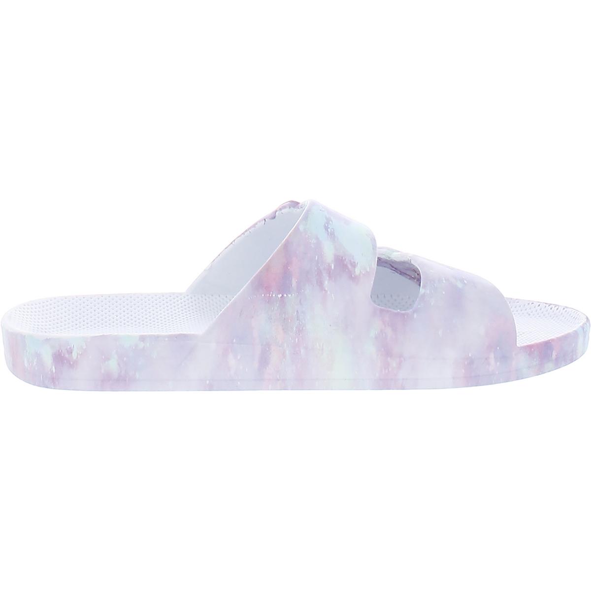 Freedom Moses Womens Unicorn Printed Buckle Footbed Pool Slides