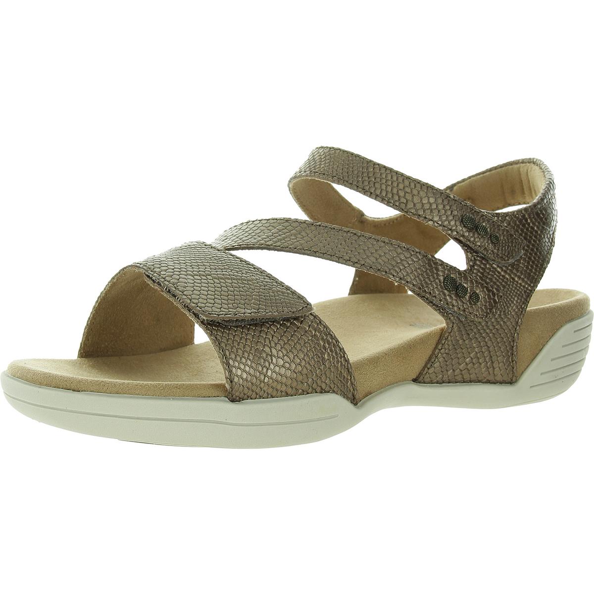 Hälsa Womens Denia Leather Comfort Open Toe Wedge Sandals Shoes BHFO 6687 - Picture 4 of 12