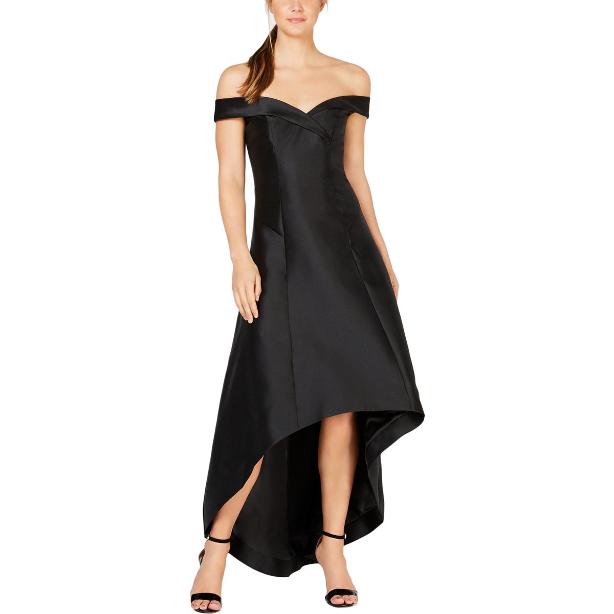Calvin Klein Womens Black Off-The-Shoulder Formal Evening Dress Gown 2 ...