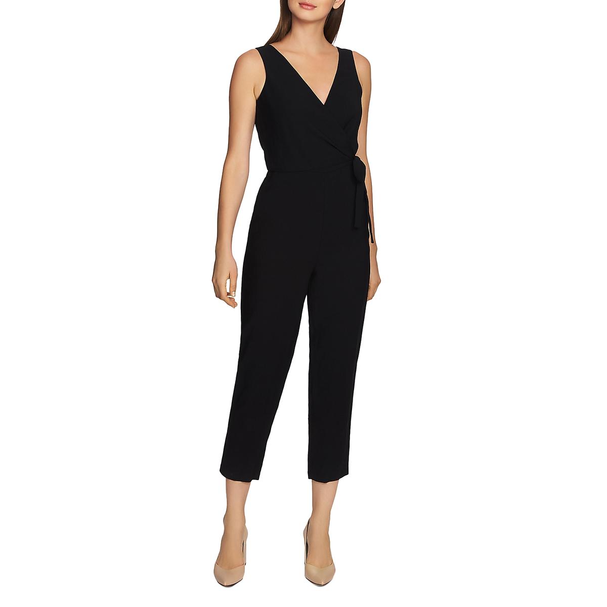 1.State Womens Black Sleeveless Cropped Wrap Jumpsuit 10 BHFO 2634 | eBay