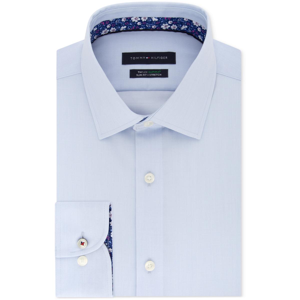Society of Threads Mens Slim Fit Button-Down Shirt Long Sleeves BHFO 1032