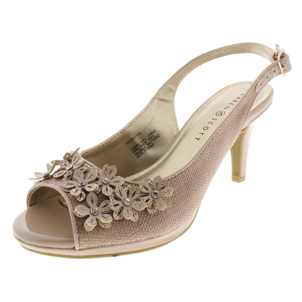 Karen Scott Womens Bronaa Pink Slingback Heels Shoes 7.5
