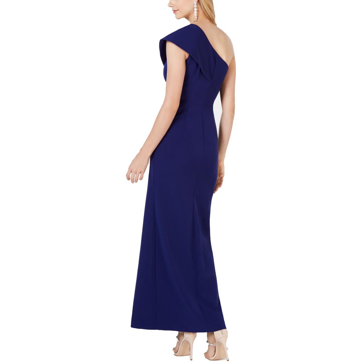 Vince Camuto Womens Navy One Shoulder Formal Evening Dress Gown 12 BHFO ...