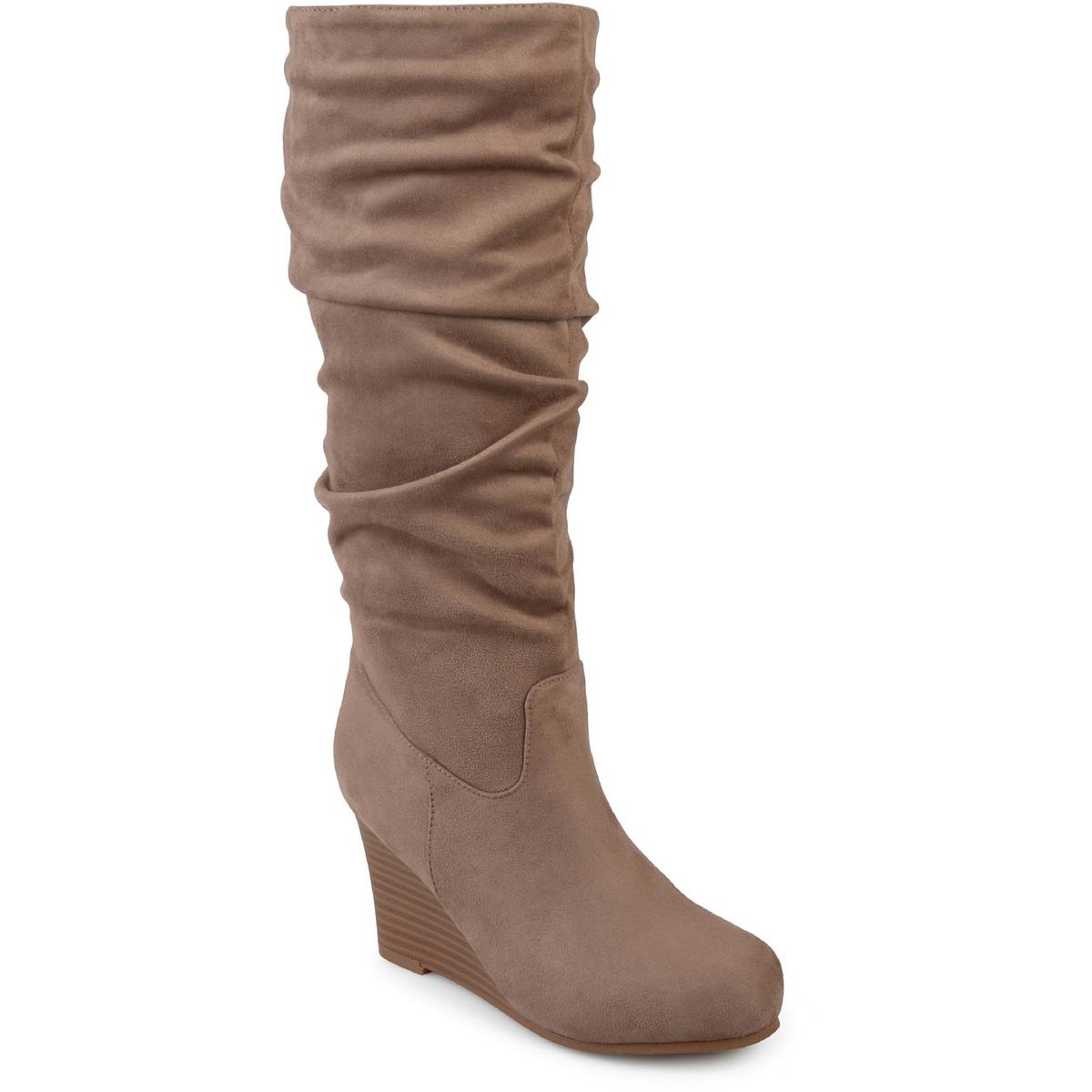 Journee Collection Womens Haze Wide Calf Wedge Mid-Calf Boots Shoes BHFO 9320 - Picture 7 of 9