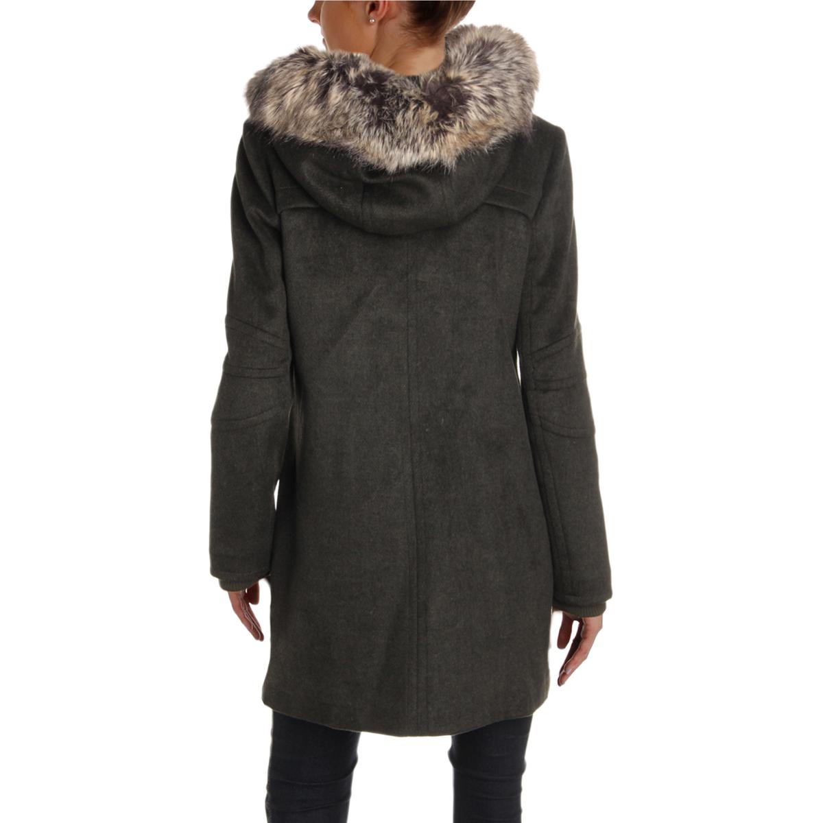 BCBGeneration Womens Green Winter Wool Blend Duffle Coat Outerwear L