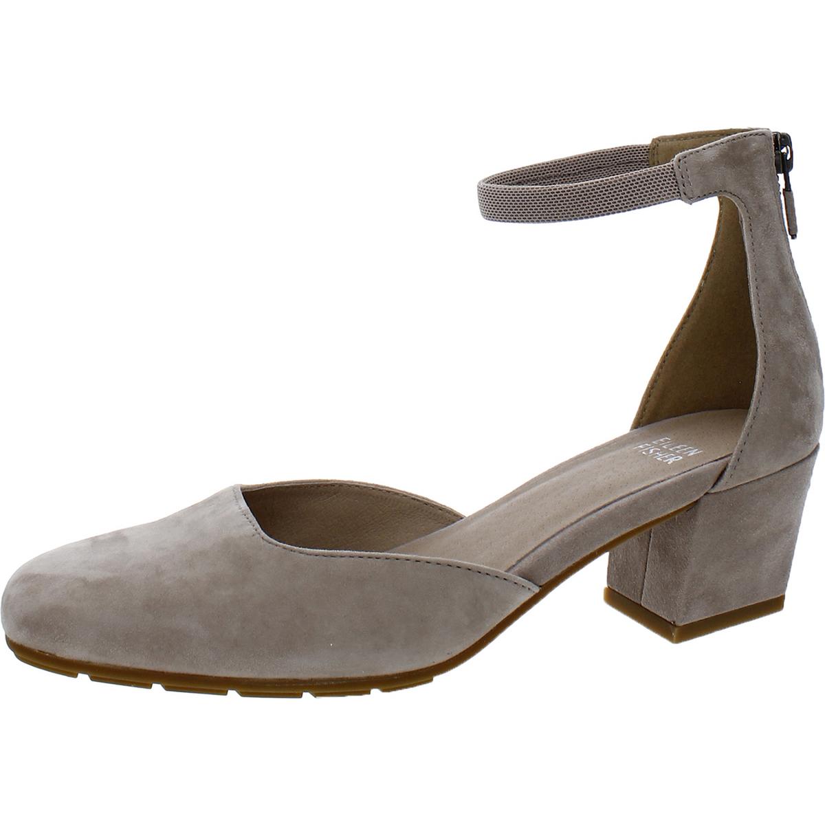 Eileen Fisher Womens Veery Suede Square Toe Block Heels Shoes BHFO 9363 - Picture 4 of 6