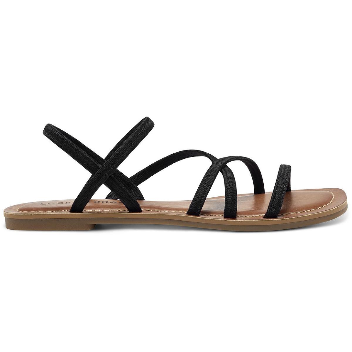 Lucky Brand Womens Bizell Slip On Strappy Slingback Flat Sandals Shoes BHFO 1331 | eBay