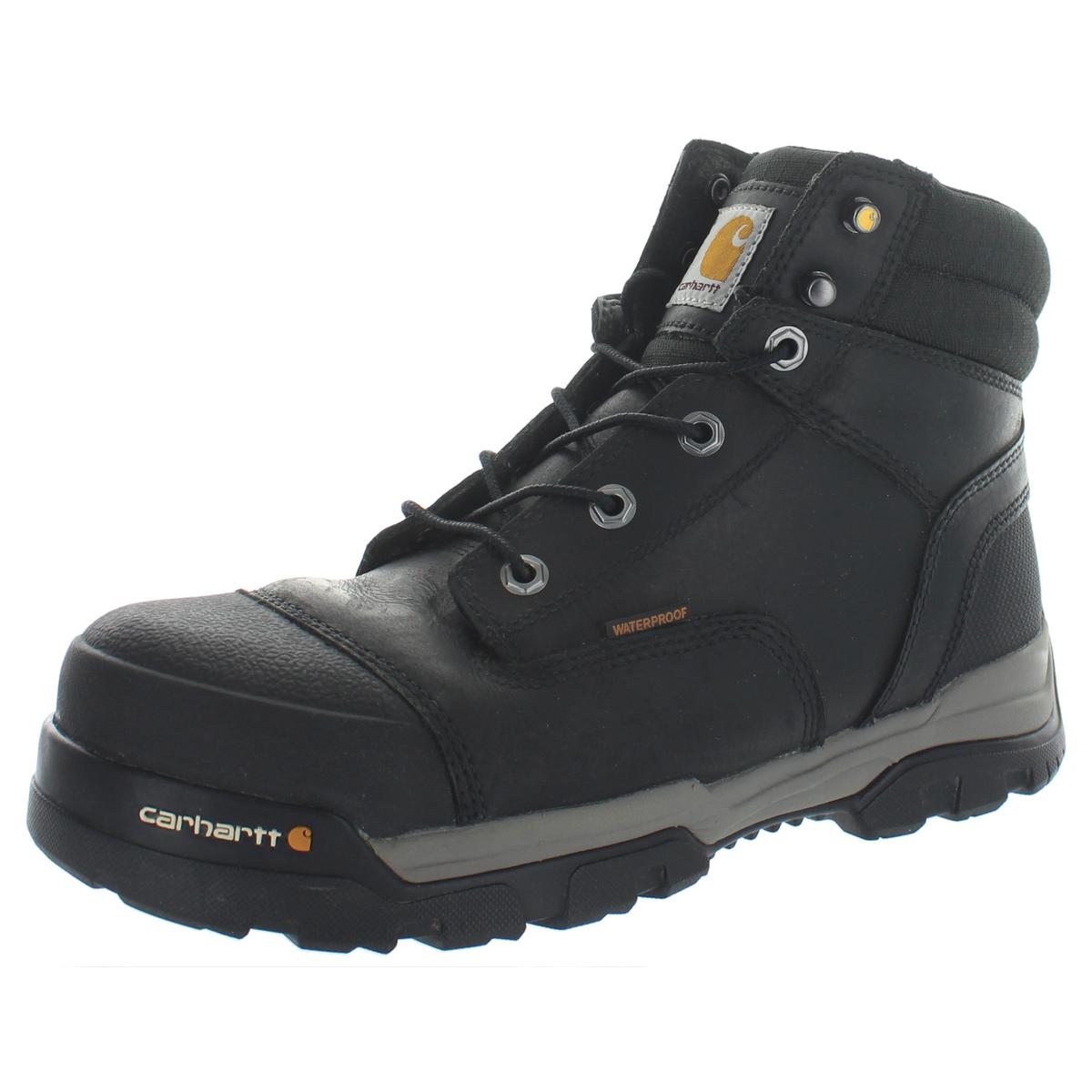 Carhartt Mens Black Leather Lace Up Work Boots Shoes 9 Medium (D) BHFO ...
