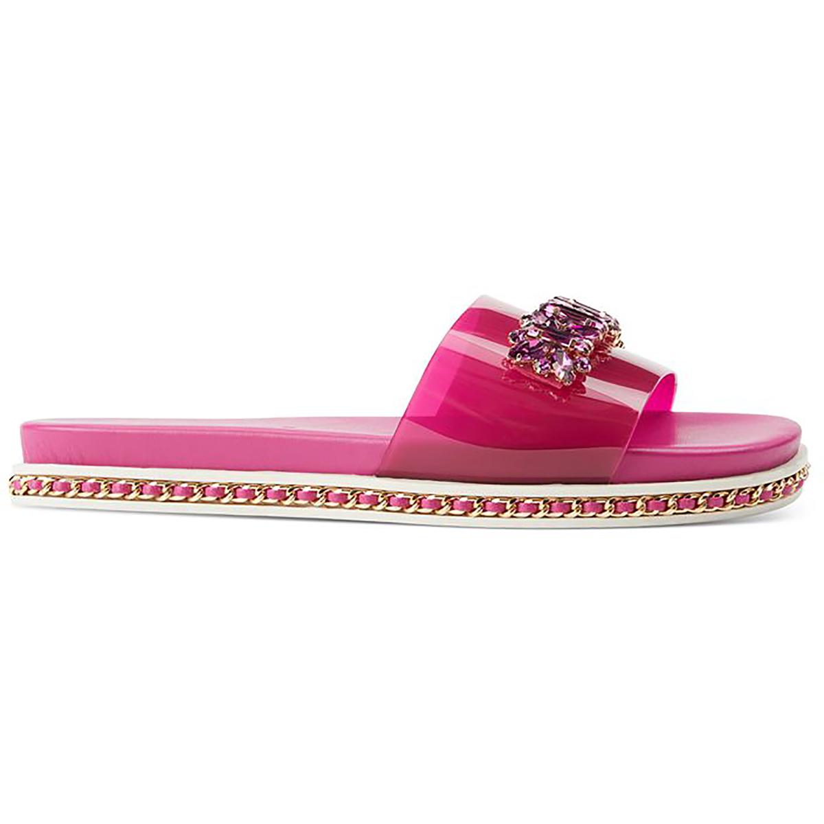 Karl Lagerfeld Paris Womens Bijou Embellished Slides Flip-Flops Shoes ...