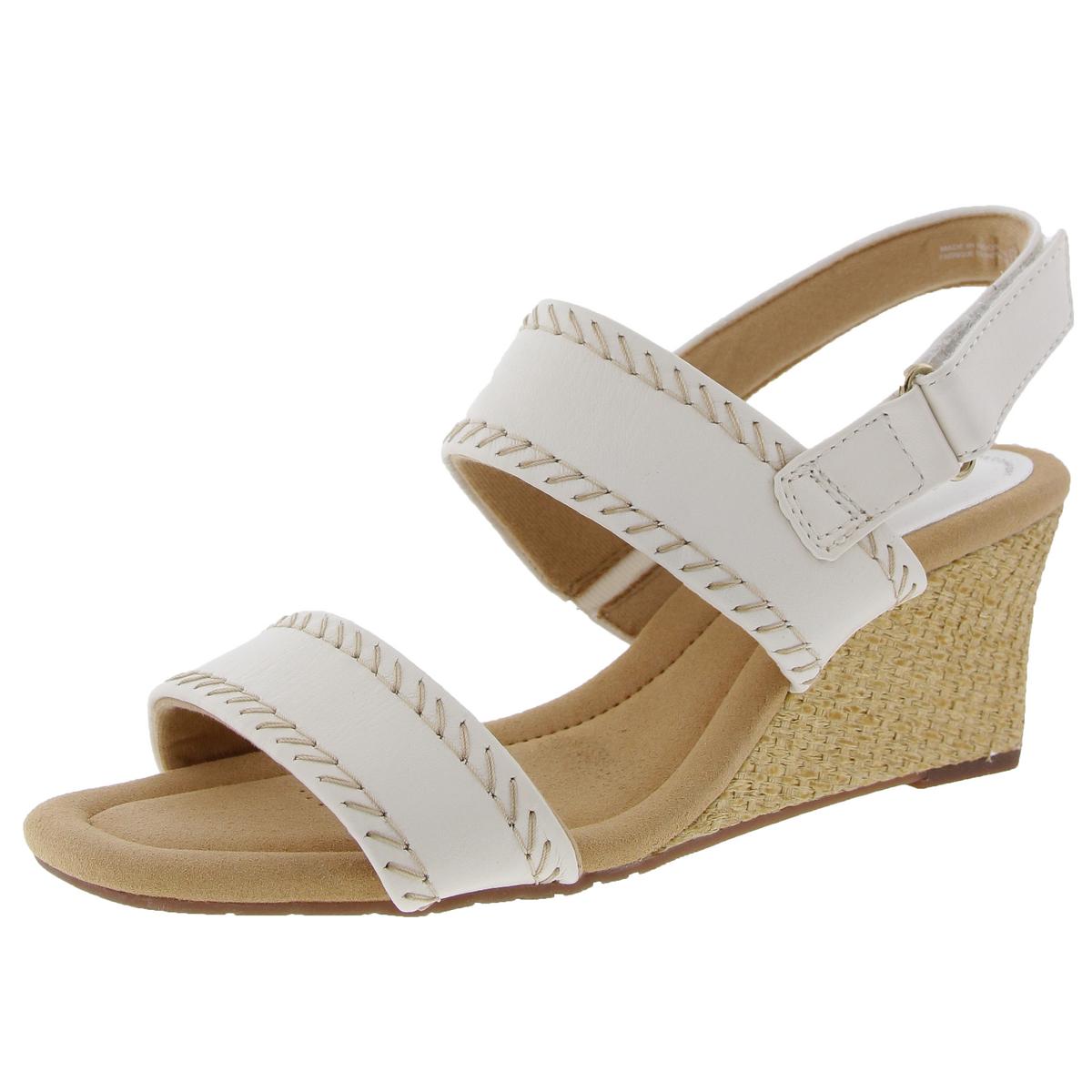 Женские босоножки на танкетке Clarks из белой кожи KYARRA ROSE шириной 9,5 (C, D, W) BHFO 1352