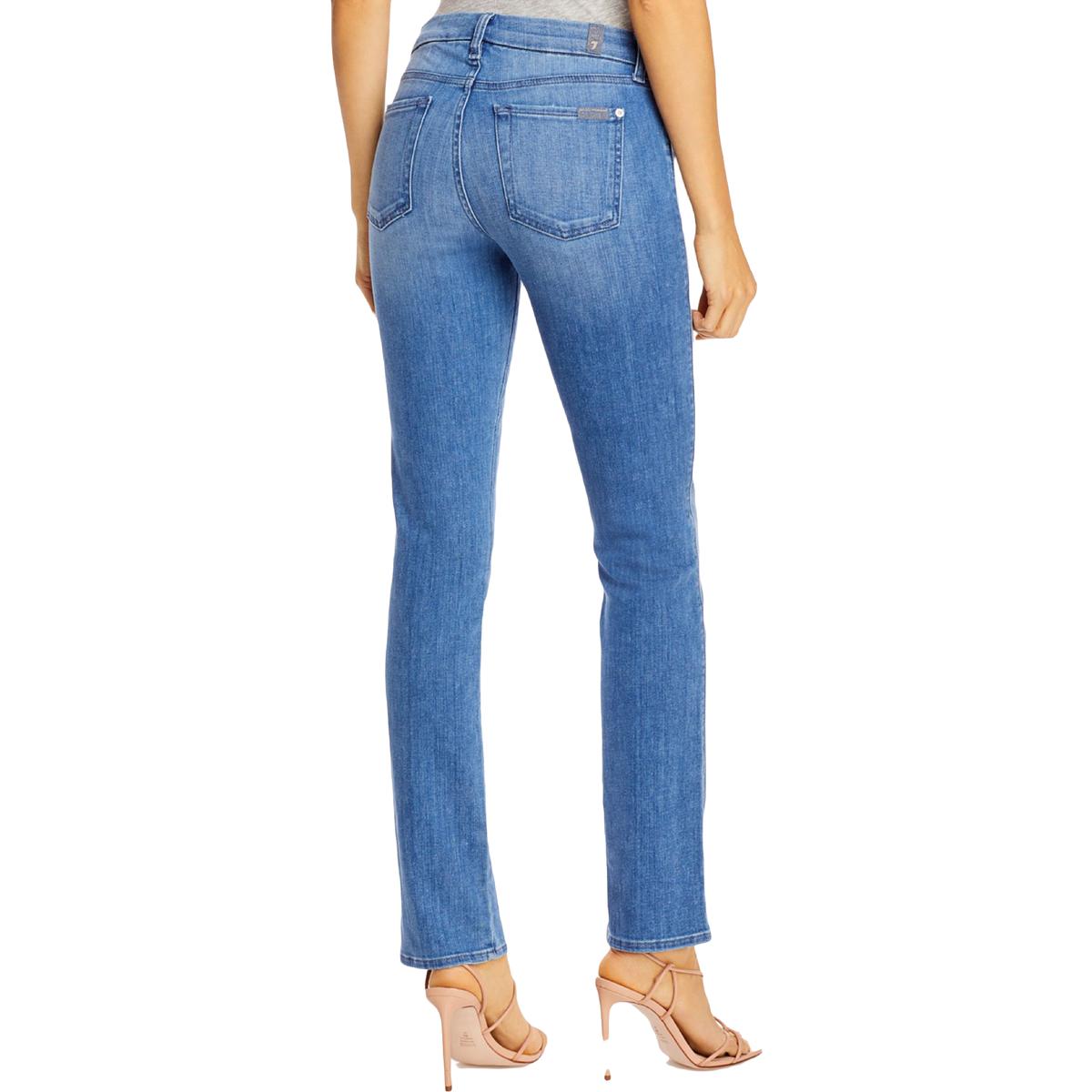 7 For All Mankind Damen Kimmie blau tailliert gerades Bein Jeans 23 Brittany and Hanna Factory Outlet 0077 - Bild 2 von 2