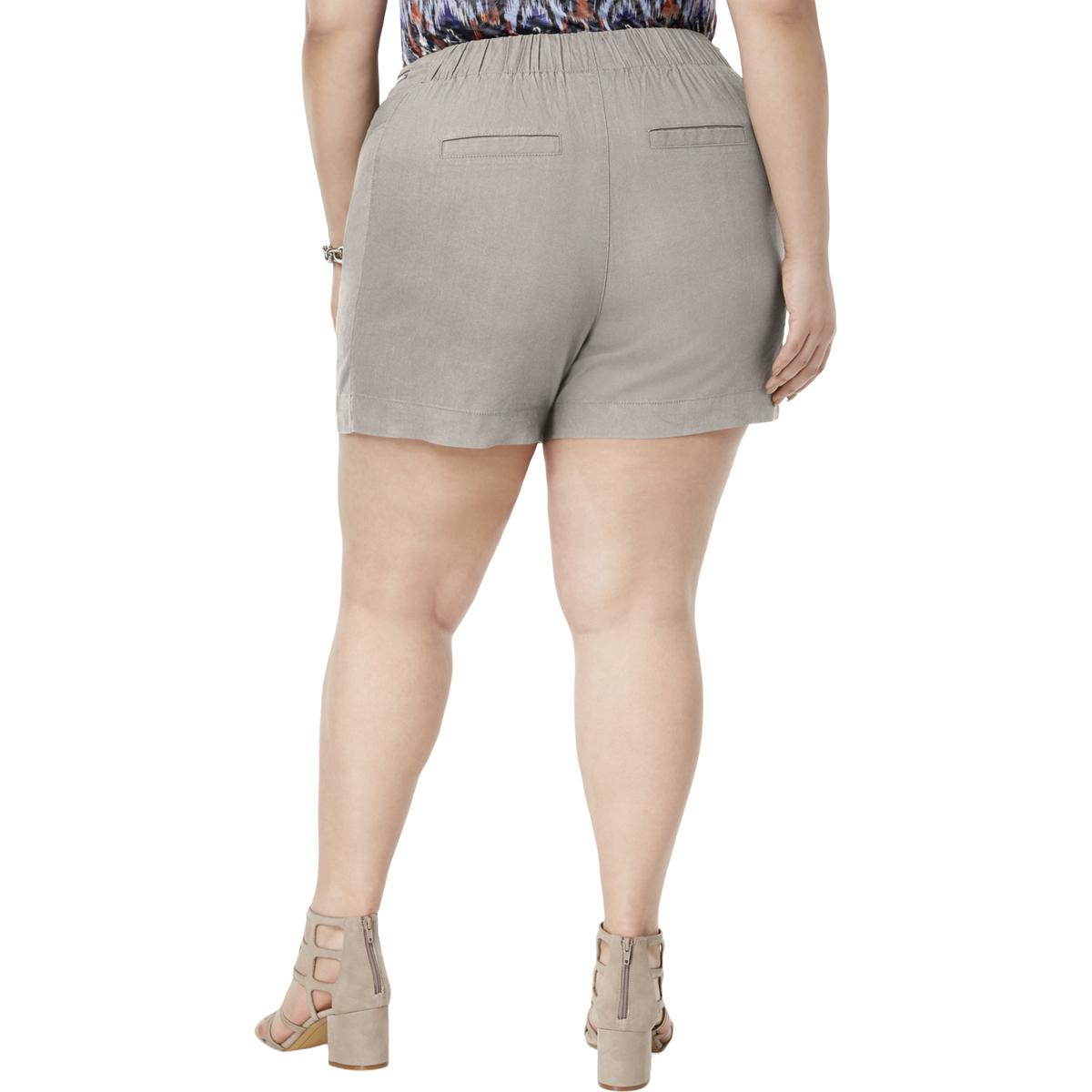 INC Womens Beige Linen Pull On Everyday Casual Shorts Plus 3X BHFO 3176