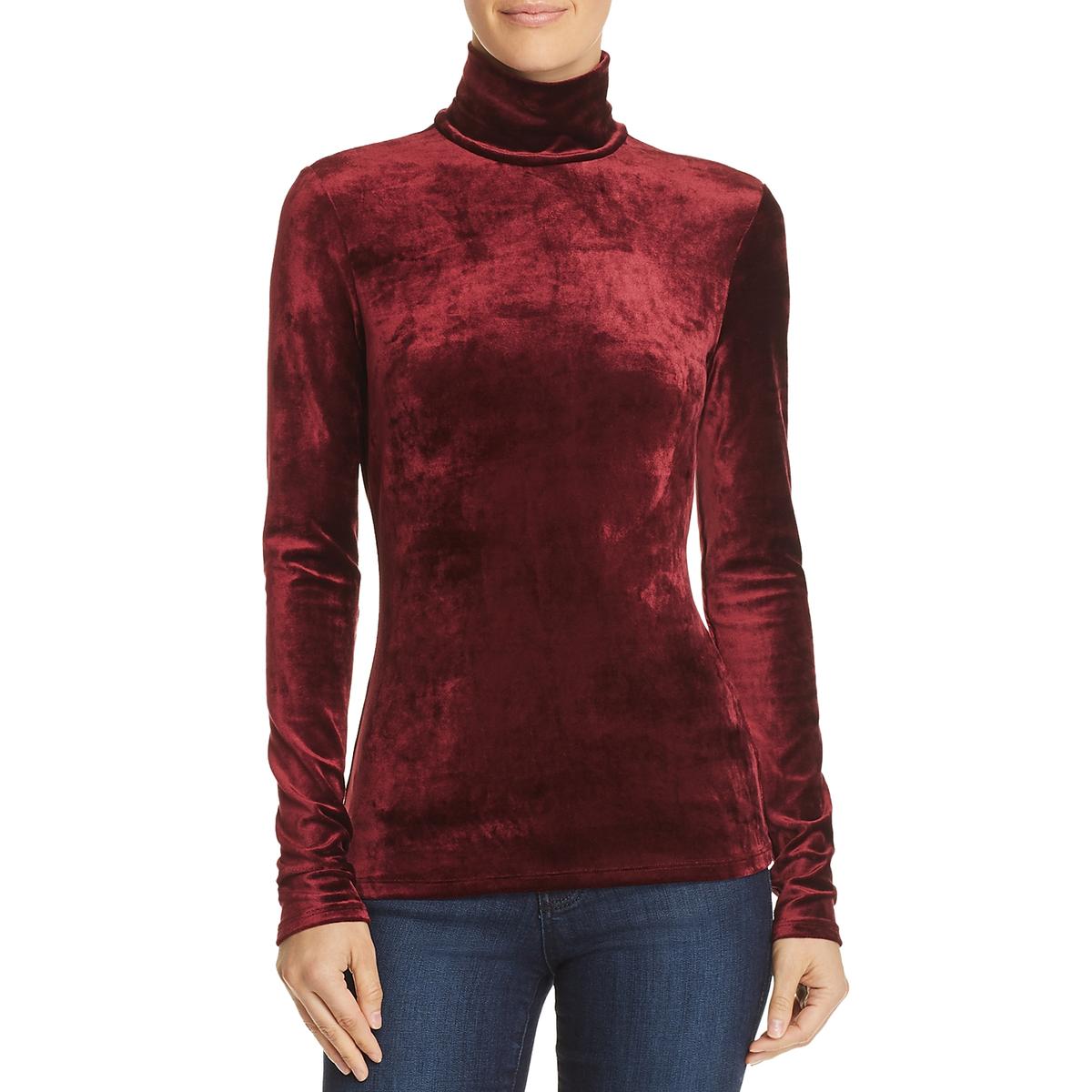 Theory Womens Red Velour Long Sleeves Dressy Turtleneck Top Shirt P Bhfo 2564 Ebay