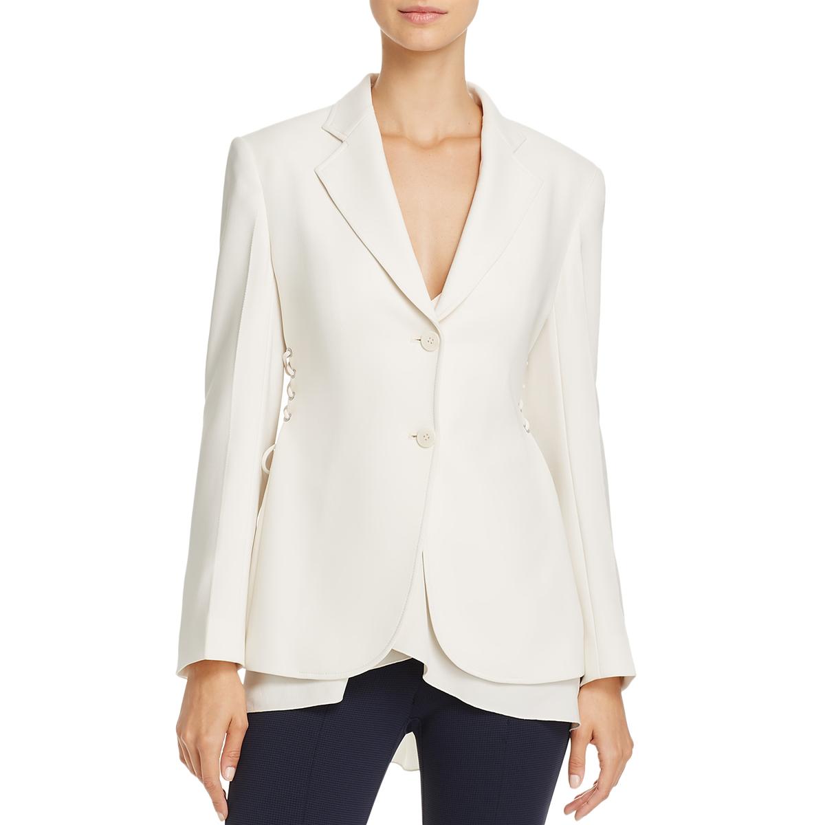 Theory Womens Admiral Ivory Crepe Office Two-Button Blazer Jacket 10 ...