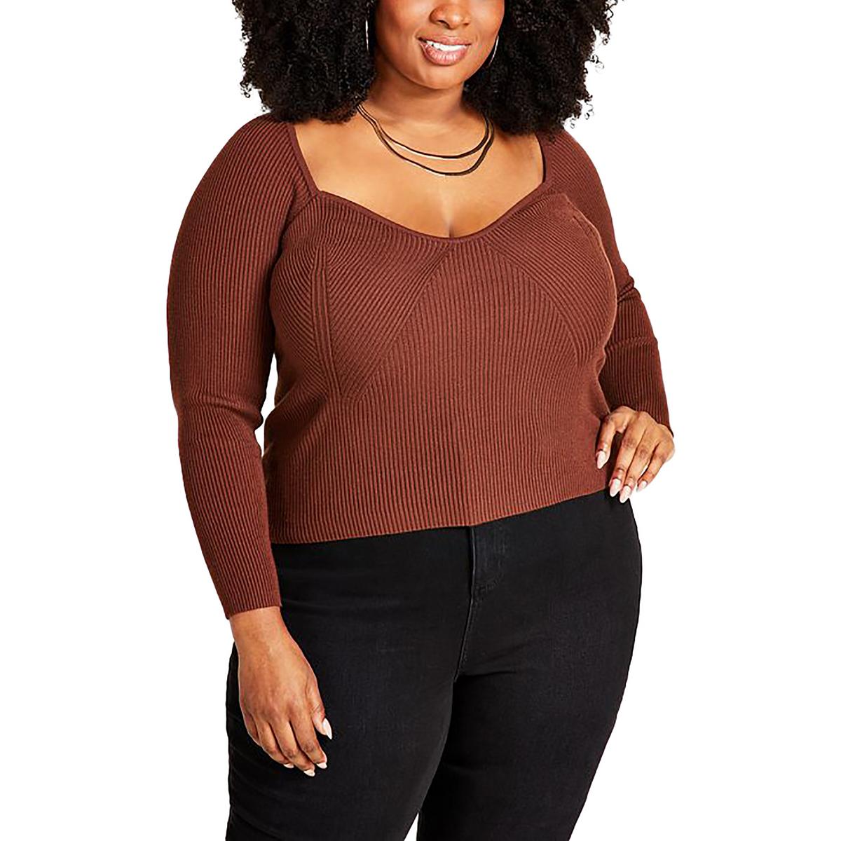 Nina Parker Womens Ribbed Rayon Pullover Sweater Plus BHFO 5885 - Picture 3 of 4