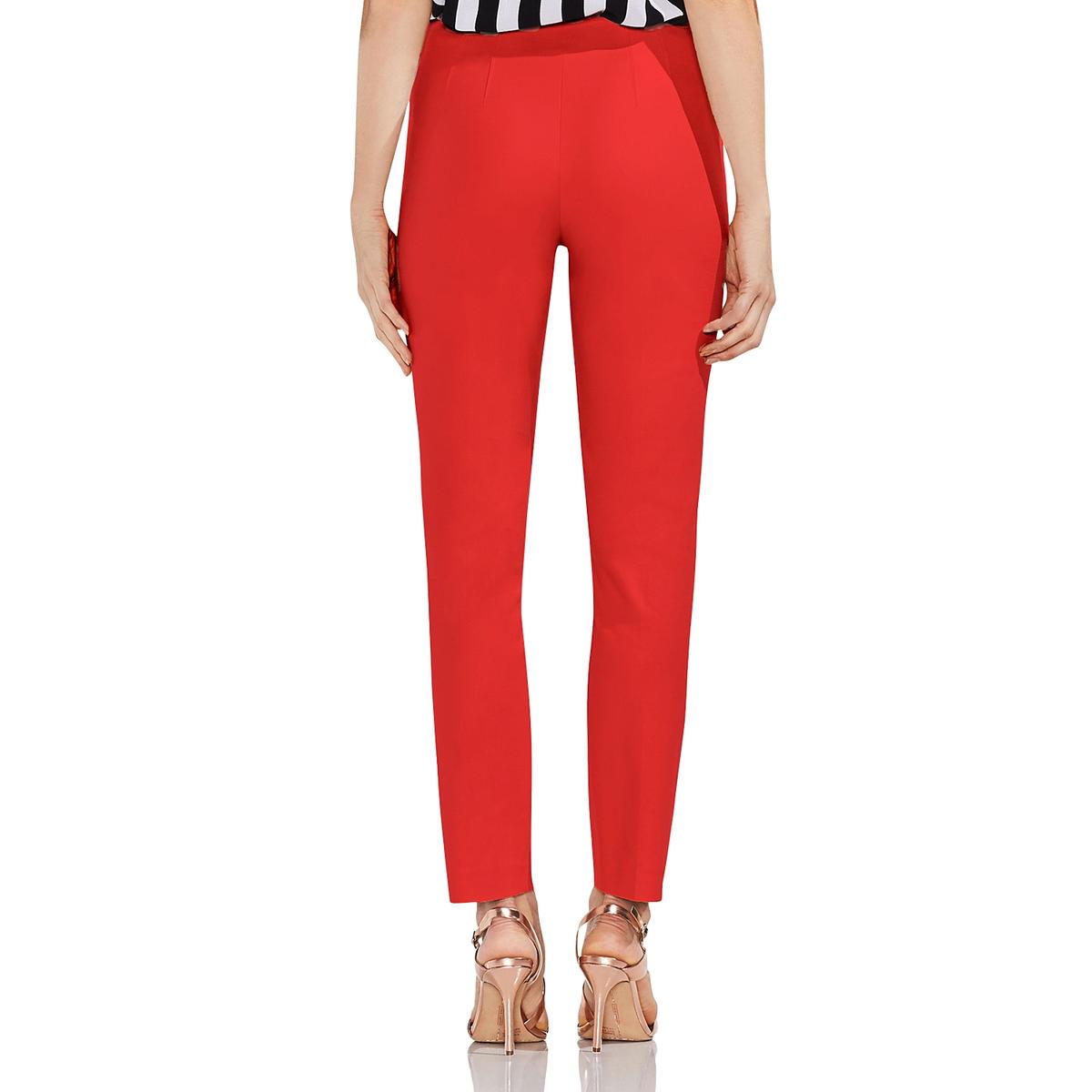 Vince Camuto Womens Red Ankle Office Straight Leg Pants Trousers 2 BHFO ...