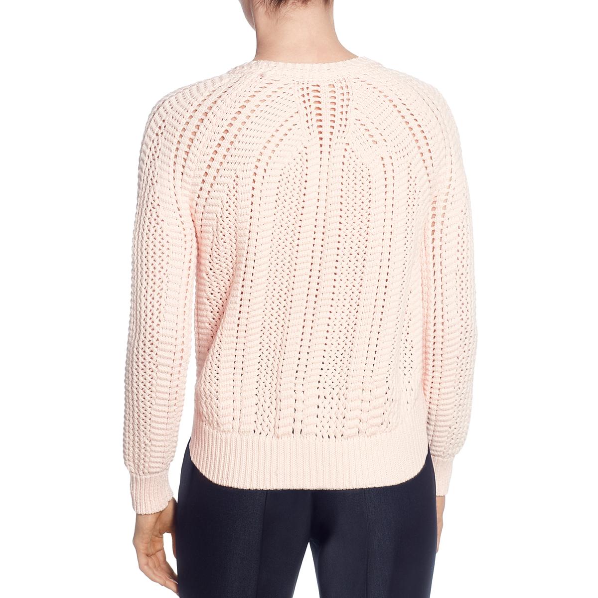 T Tahari Women's Open Stitch Cotton Blend Crew Neck Sweater | eBay