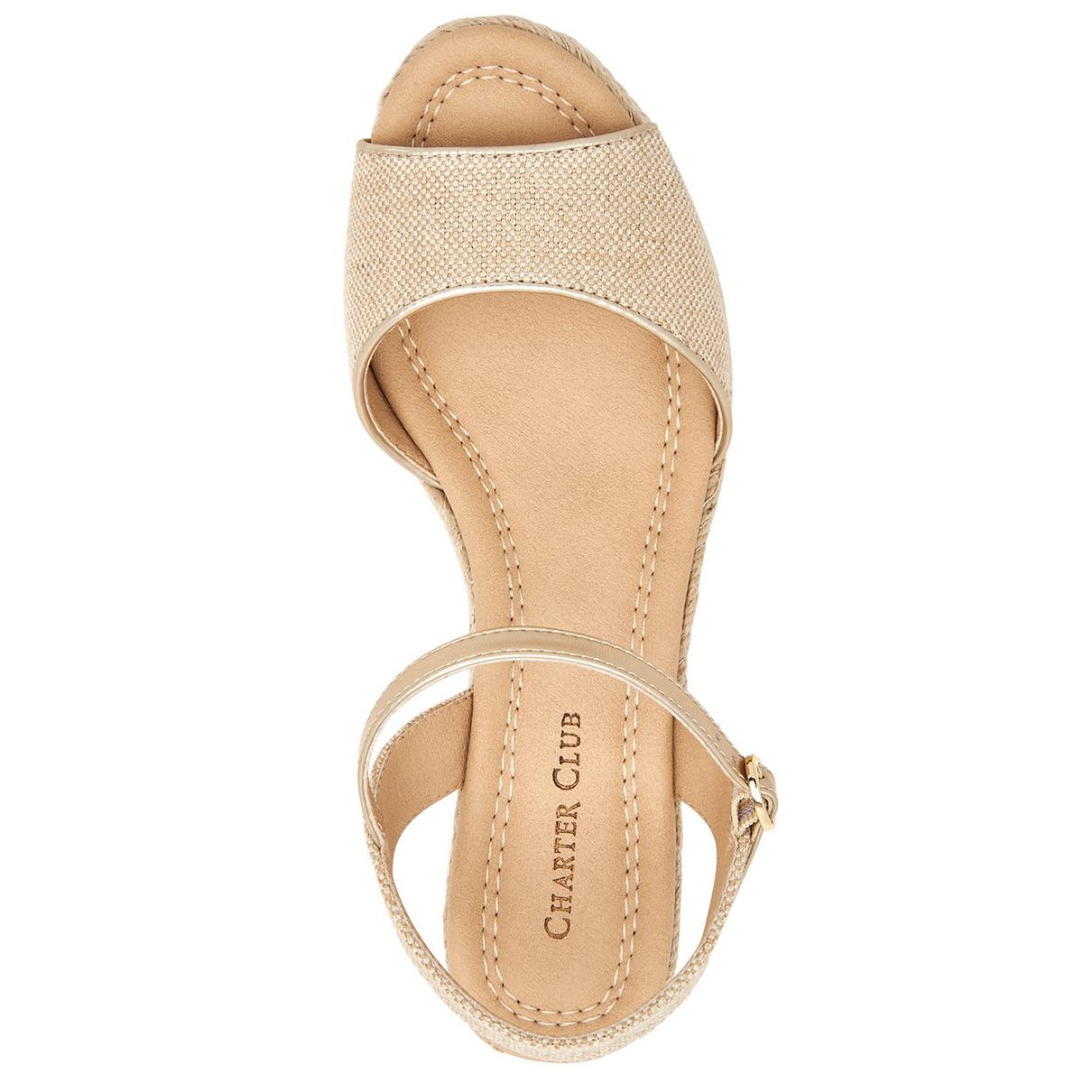 Charter Club Womens Luchia Canvas Buckle Slingback Wedge Sandals Shoes BHFO  8563