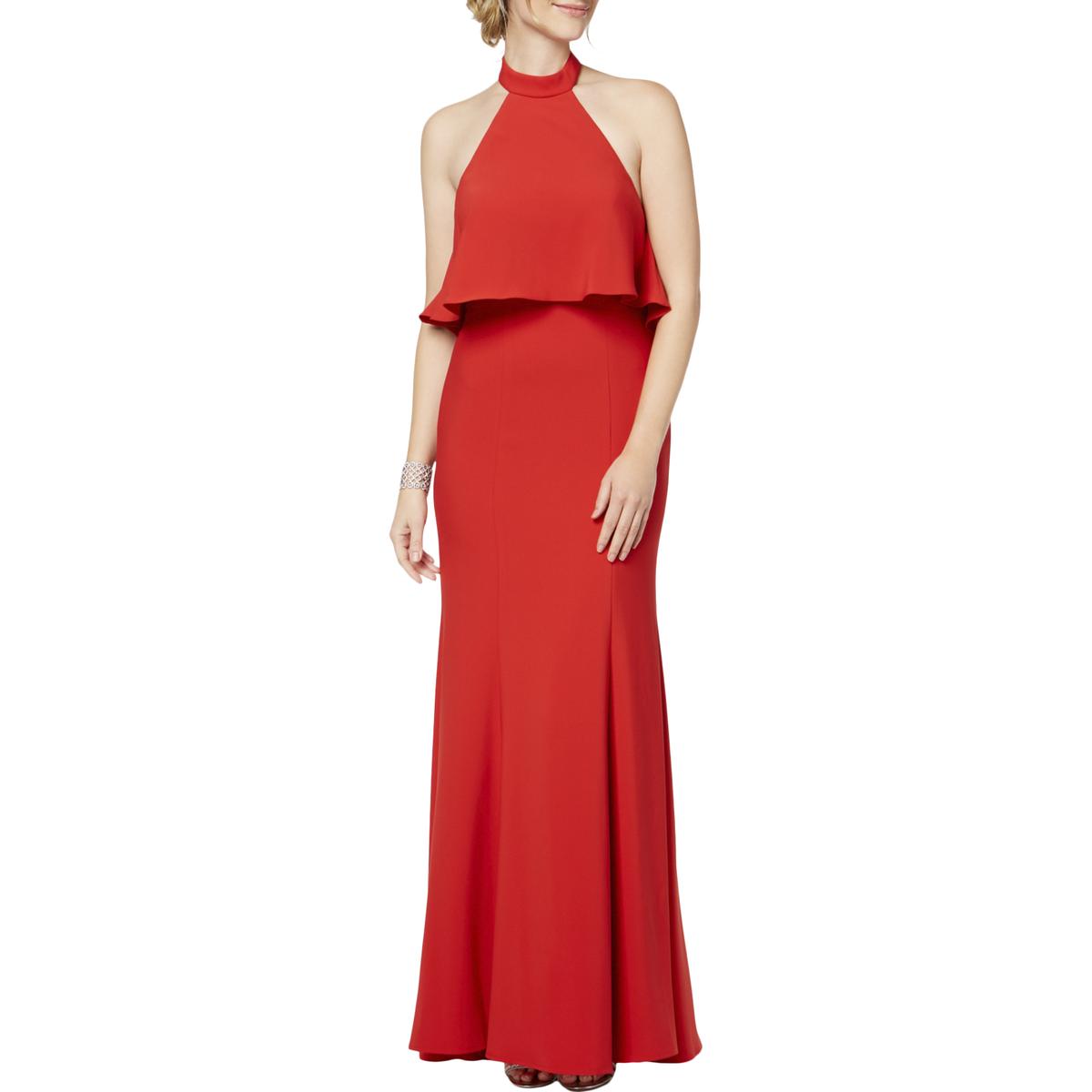 tulip hem sleeveless crepe gown xscape