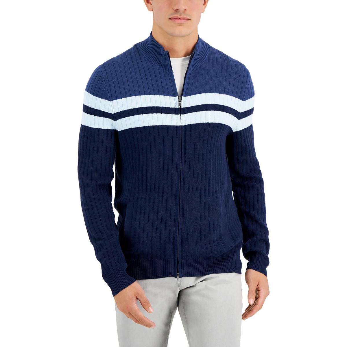 Alfani Mens Cotton Ribbed Cardigan Full Zip Sweater Shirt BHFO 6942 | eBay