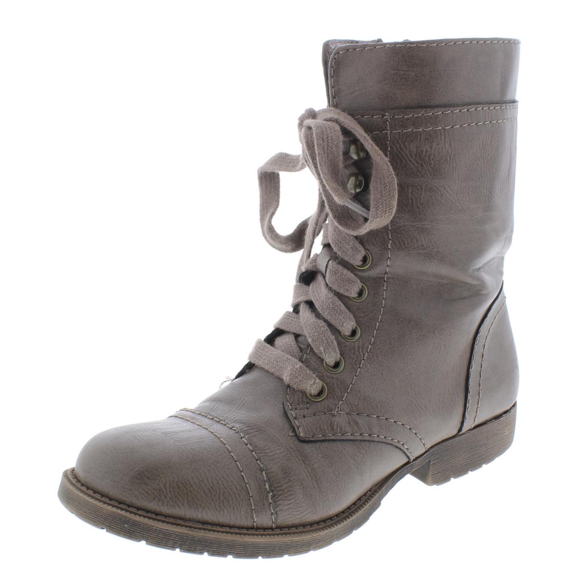 Rampage Womens Jeliana Taupe Ankle Combat Boots Shoes 7 Medium (B,M ...