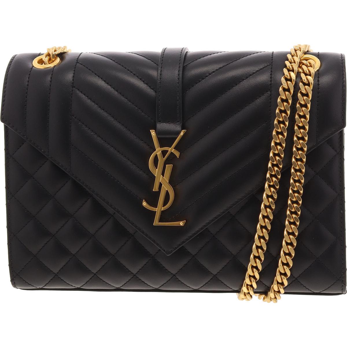 Женская черная стеганая кожаная сумка через плечо Yves Saint Laurent, маленькая BHFO 7570