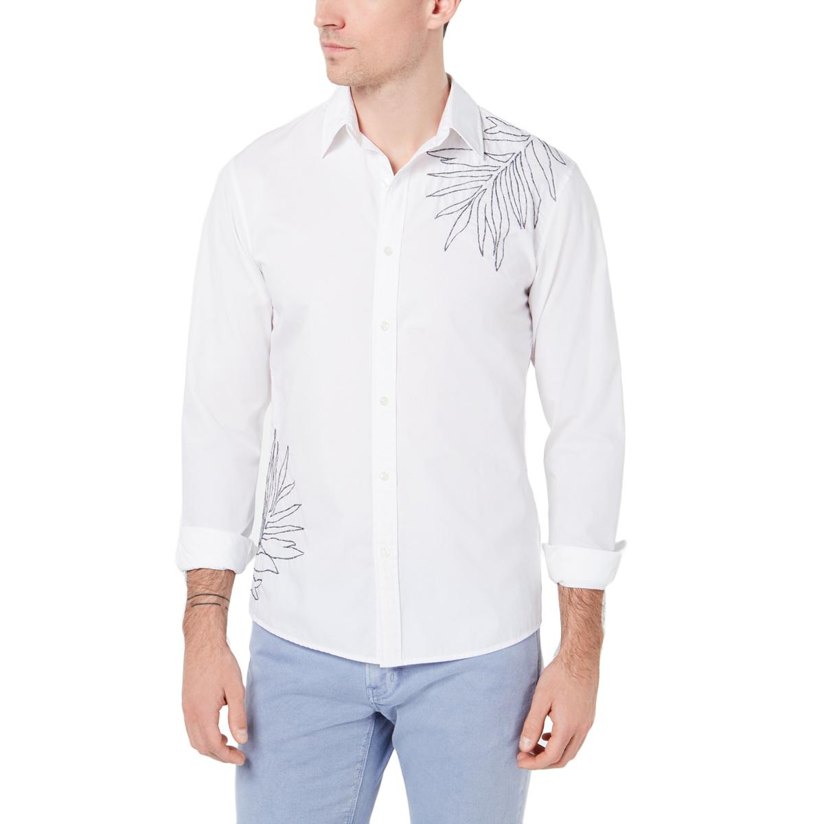 slim fit white button down shirt