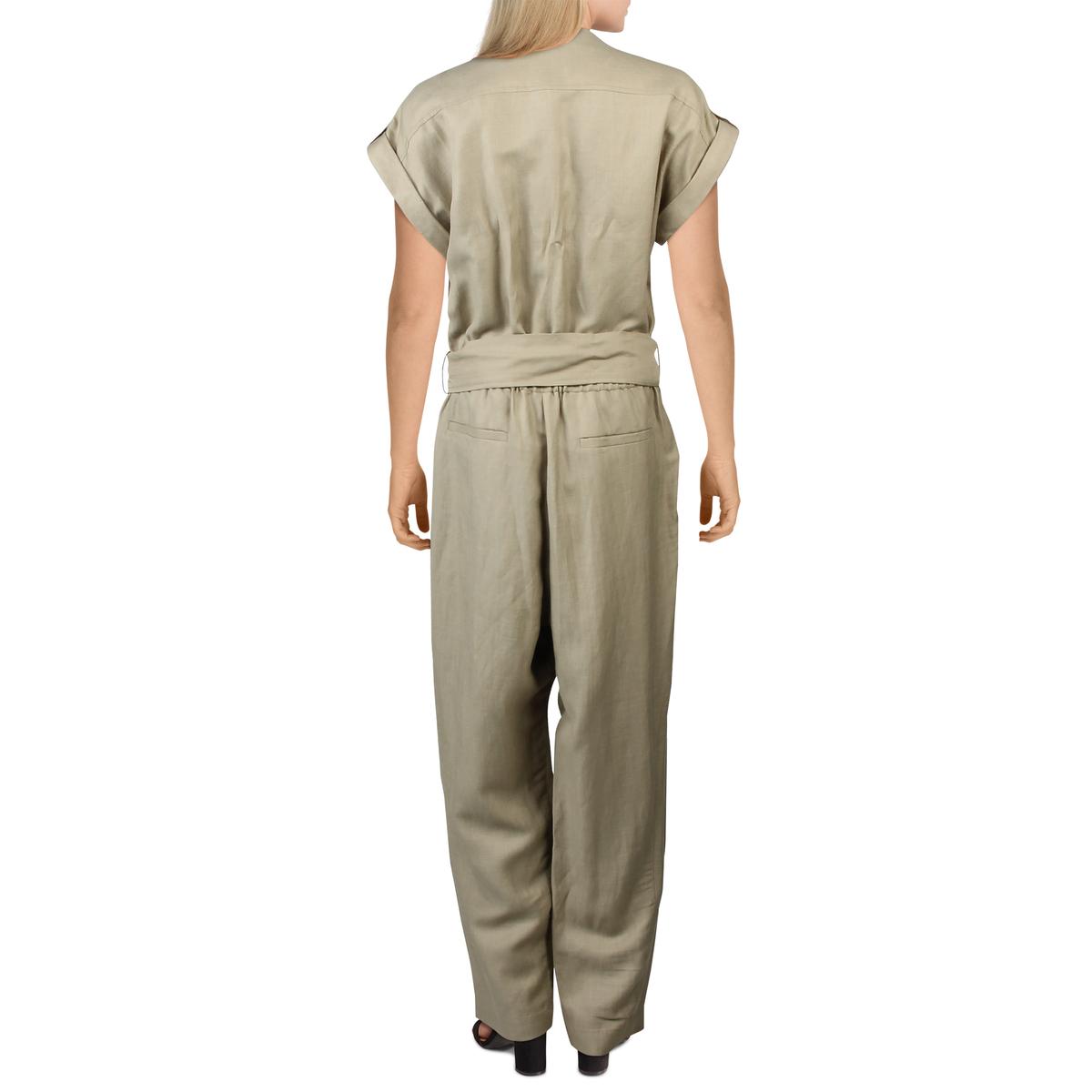 Lauren Ralph Lauren Womens Green Linen Wide Leg Jumpsuit Petites 12P BHFO 4661 883806531844 | eBay