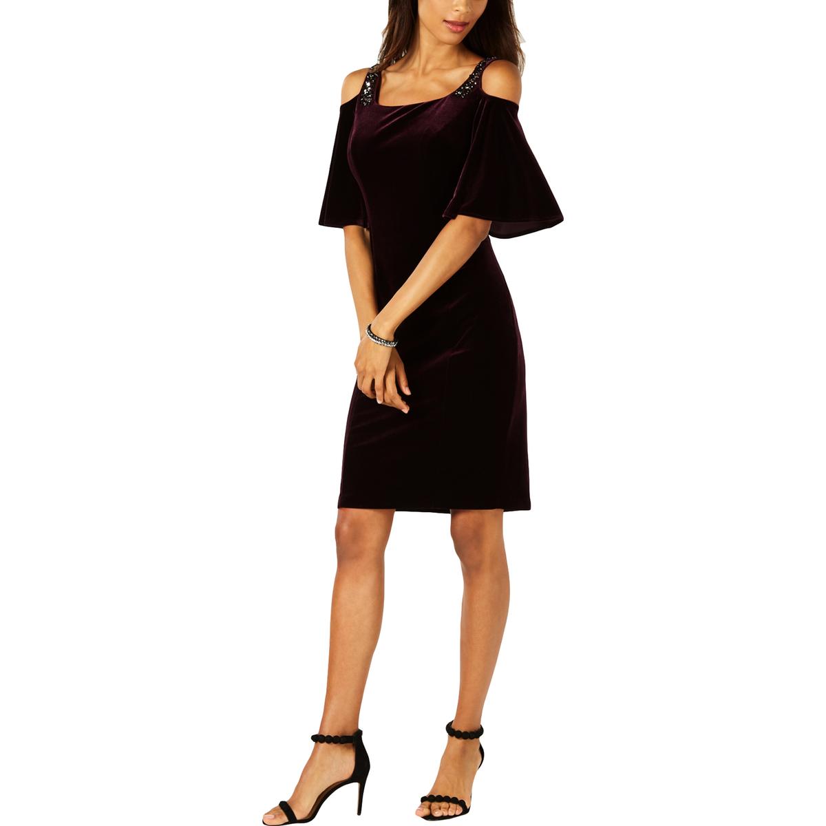 womens purple velvet dress