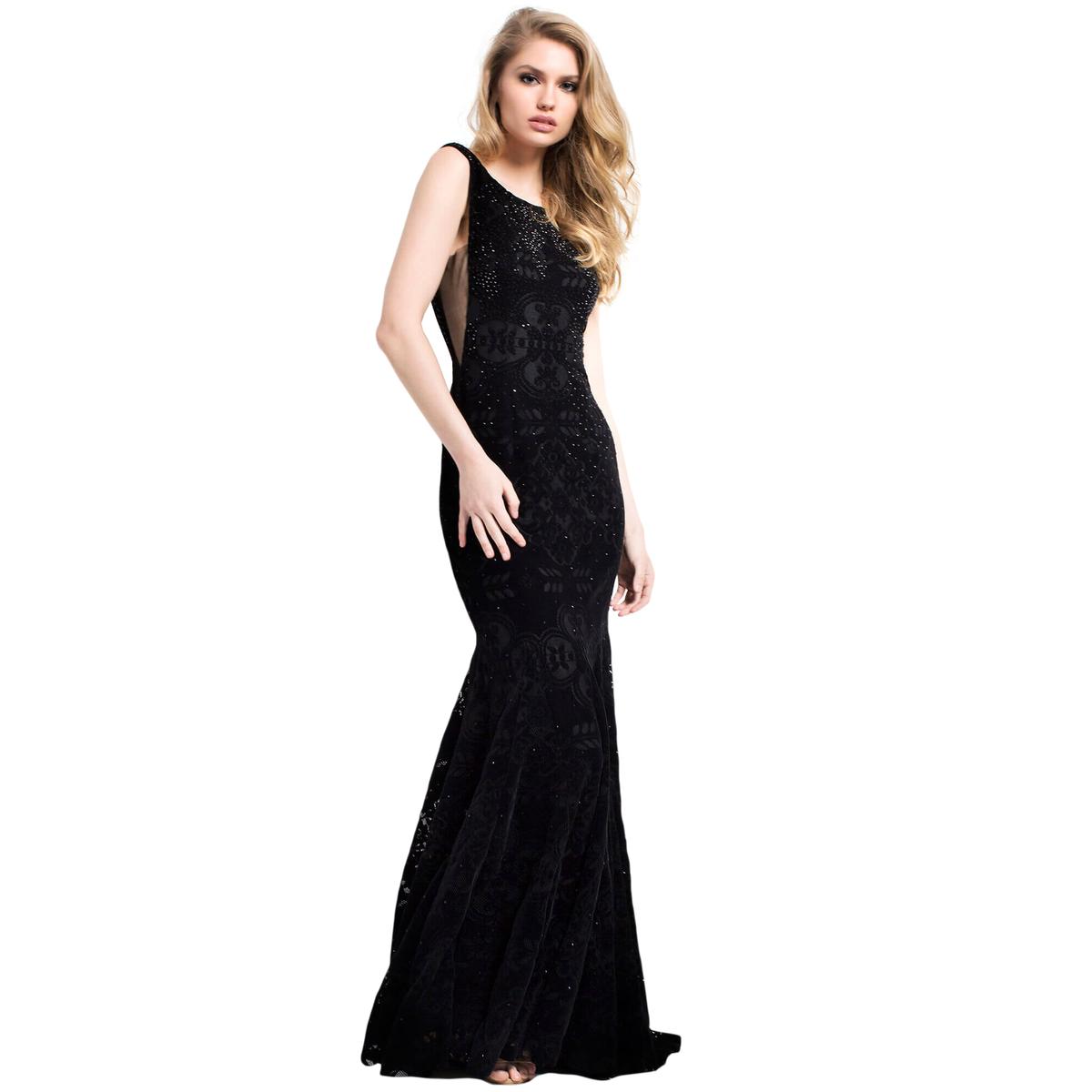 Jovani 52092A Black Velvet Prom Sleeveless Evening Dress Gown 6 BHFO ...