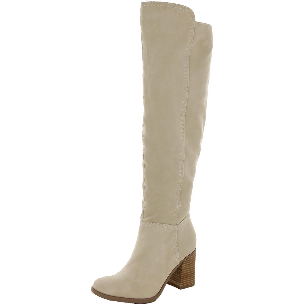 Pre-owned Naturalizer Womens Kyrie Suede Water Repellent Knee-high Boots Shoes Bhfo 1792 In Porcelain Suede