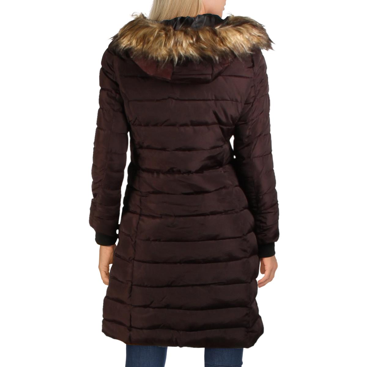 Nanette Nanette Lepore Women/'s Faux Fur Trim Quilted Puffer Coat