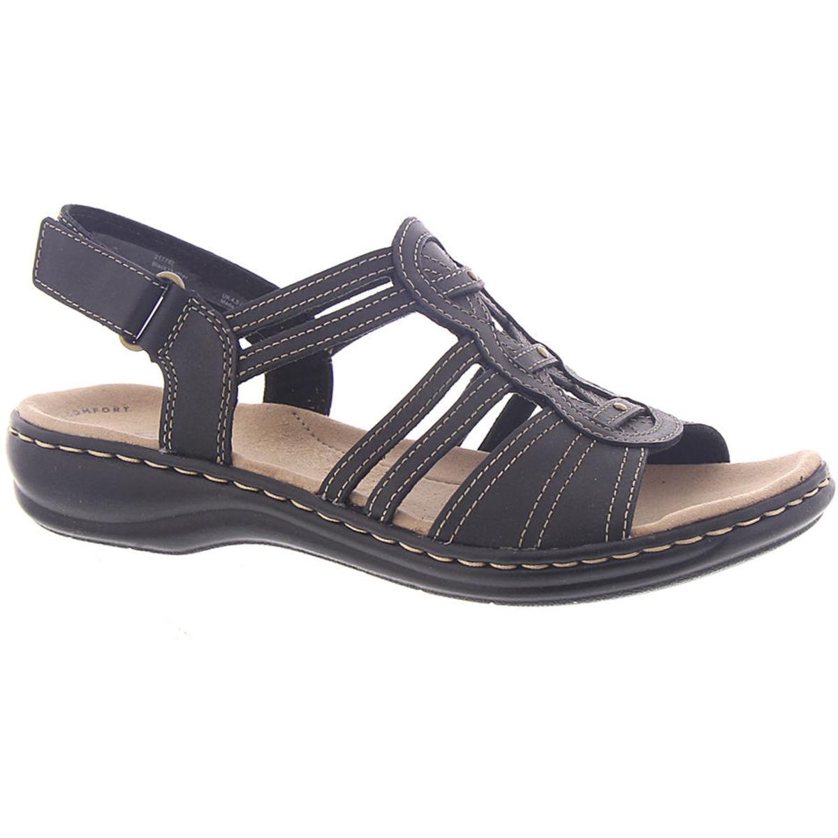 Clarks Womens Leisa Janna Black Strappy Sandals Shoes 11 Medium (B,M ...