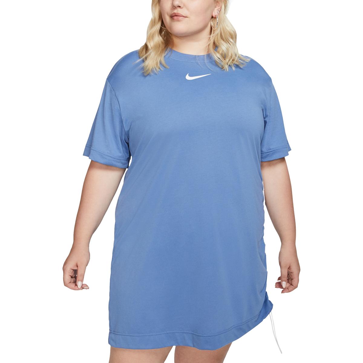 Nike Womens Blue Ruched Logo Fitness Dress Plus 2X BHFO 6791 | eBay