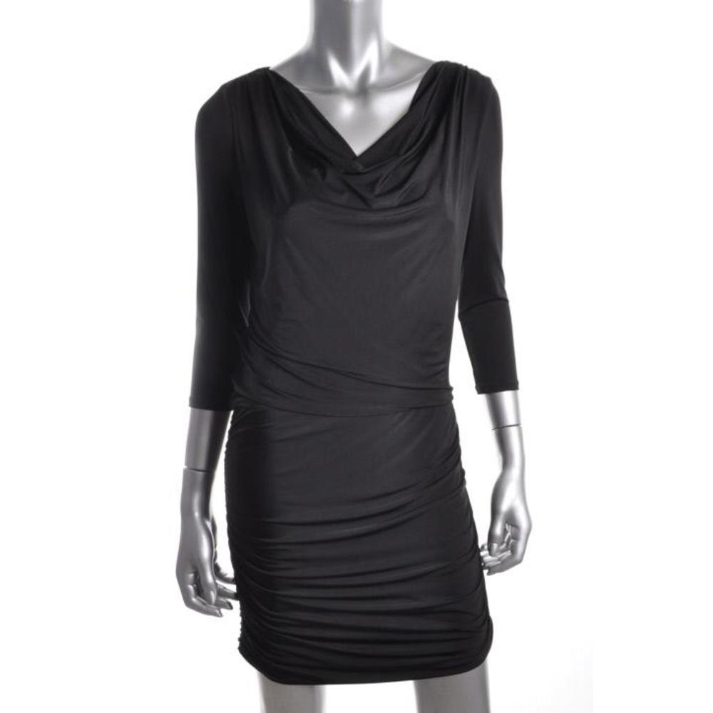 Nine West NEW Black Matte Jersey Fitted Little Black Dress Petites 10P