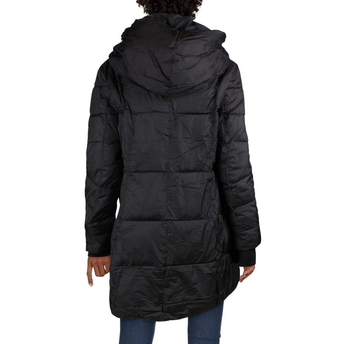 French Connection Women's Quilted Asymmetrical Hem Hooded Winter Puffer ...