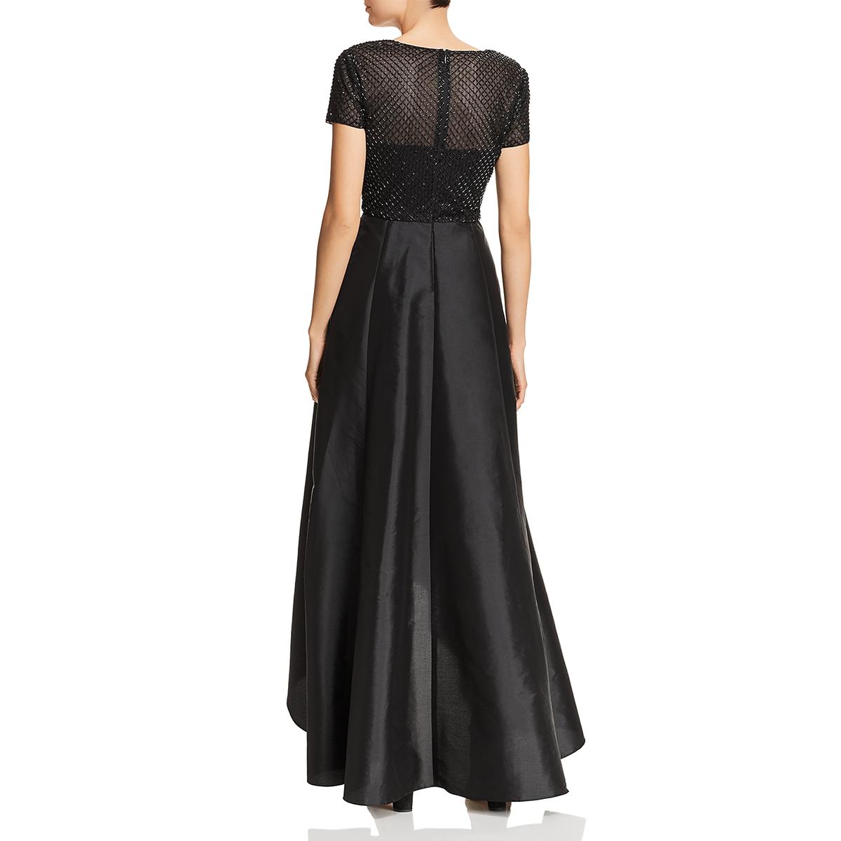 adrianna papell black beaded gown