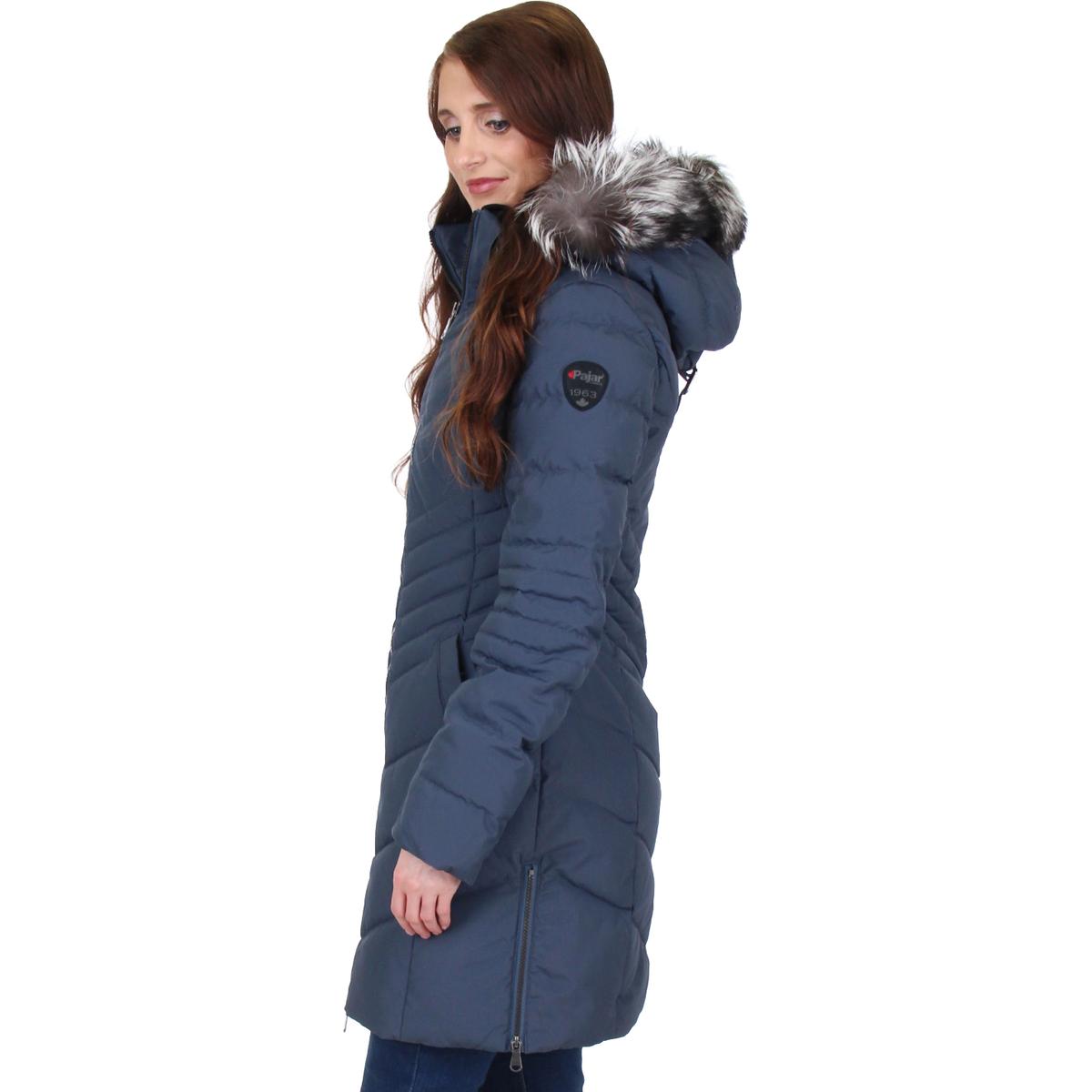 Pajar Women's Queens Chevron Duck Down Fur Trim Hooded Puffer Coat ...