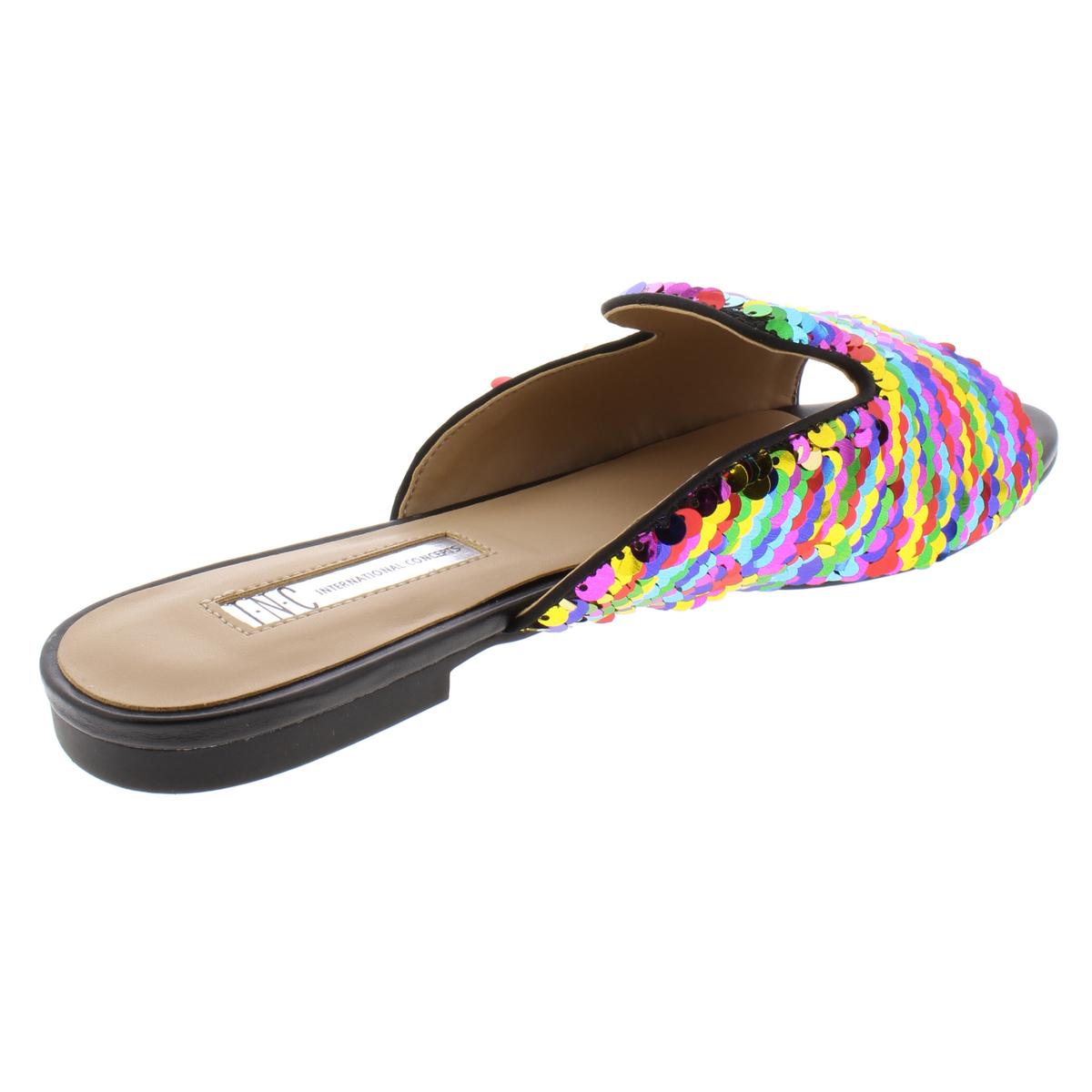 black sequin sandals flat