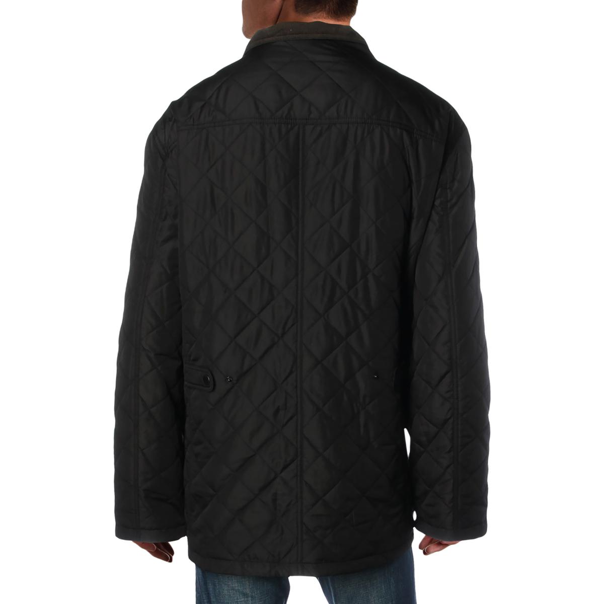 London Fog Mens Black Winter Quilted Coat Outerwear Big & Tall 3XLT ...