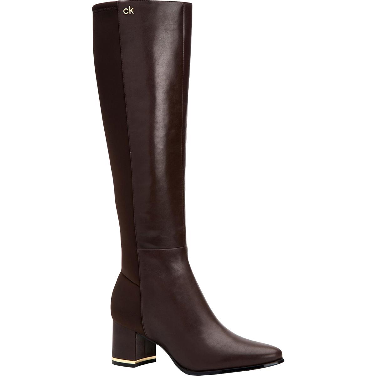 Calvin Klein Womens Freeda Brown Knee-High Boots Shoes 9 Medium (B,M ...